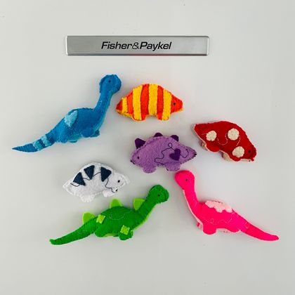 Mini Felt Dino Fridge Magnets examples - choose your own